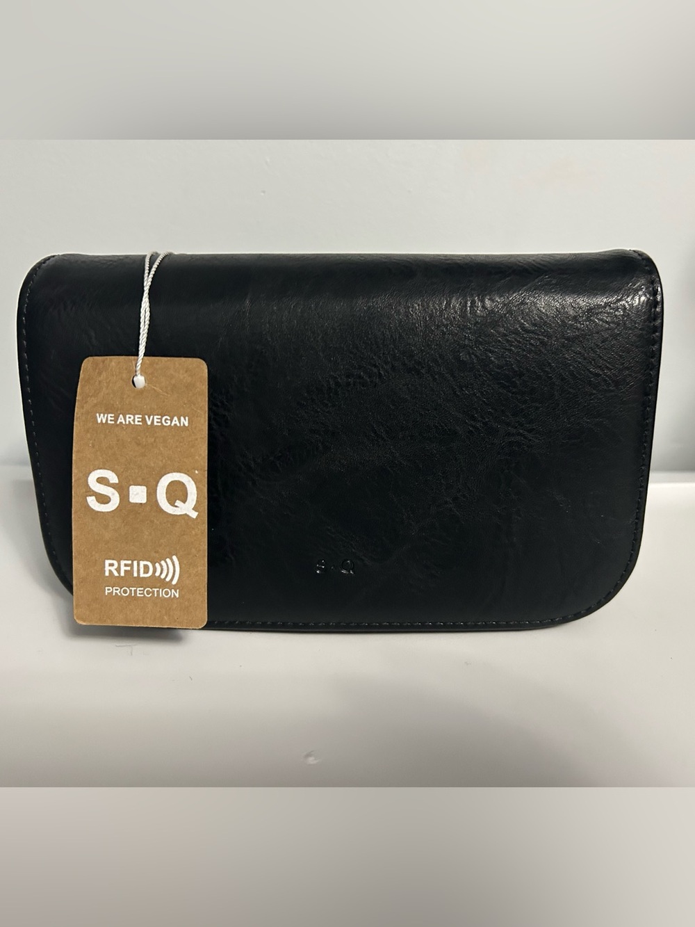 Black Vegan RFID Travel Wallet